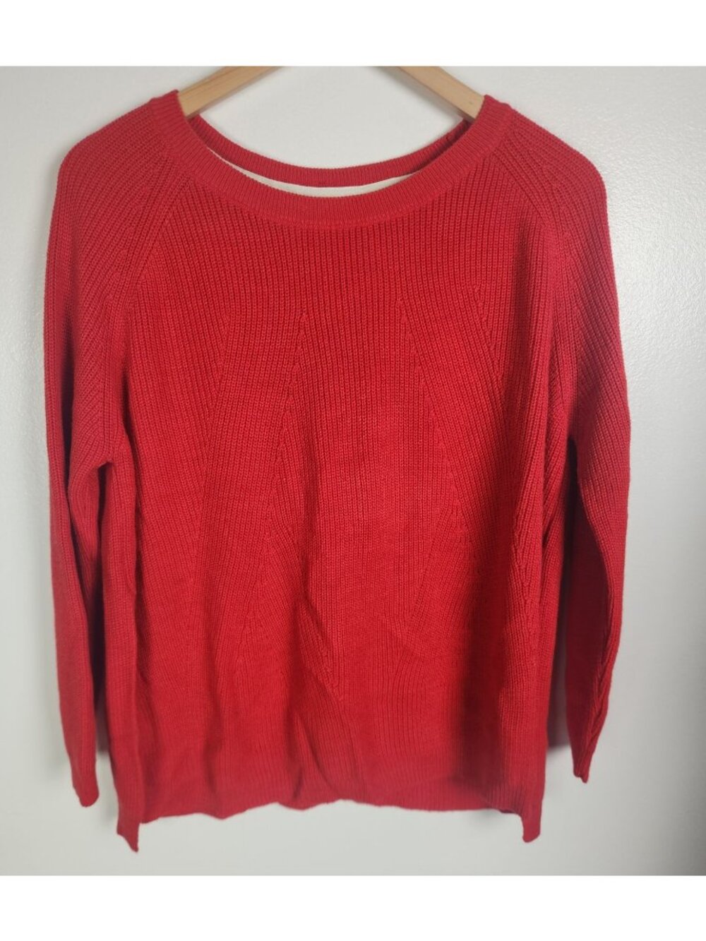 Mersea One Size Red Camden Crew Neck Sweater With Back Buttons